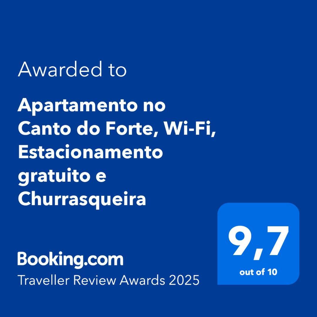 Apartamento No Canto Do Forte, Wi-Fi, Estacionamento Gratuito E Churrasqueira برايا جراندي المظهر الخارجي الصورة